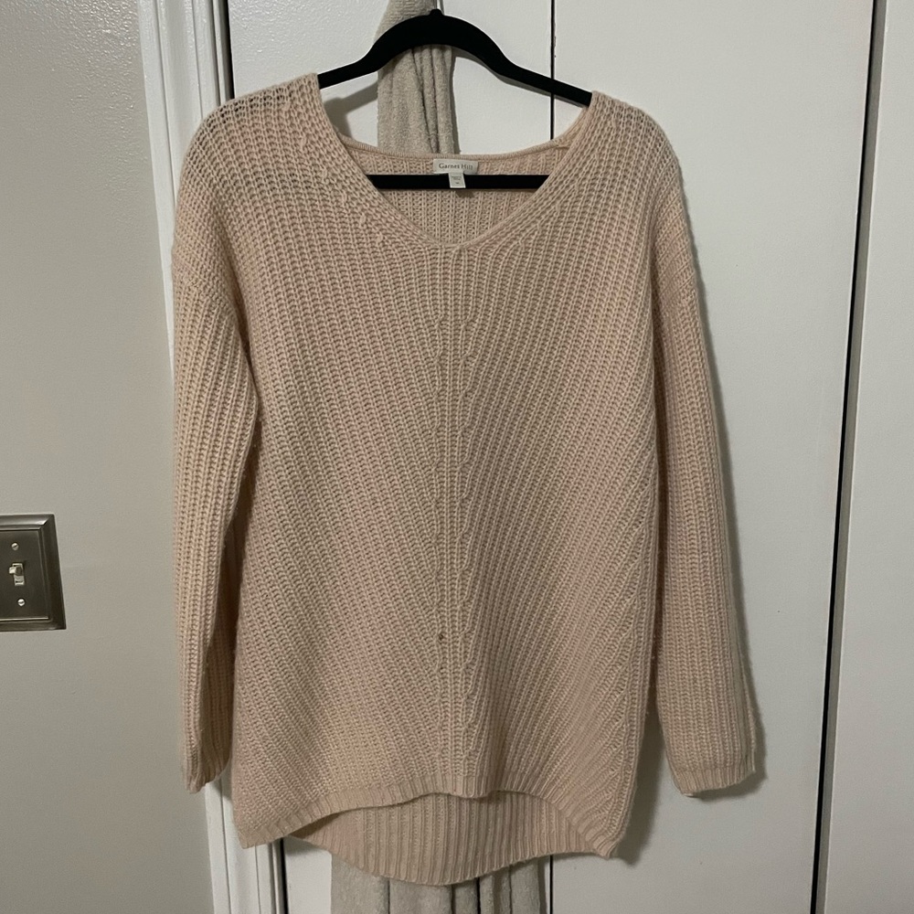 Garnet Hill Cashmere Knit sweater light pink